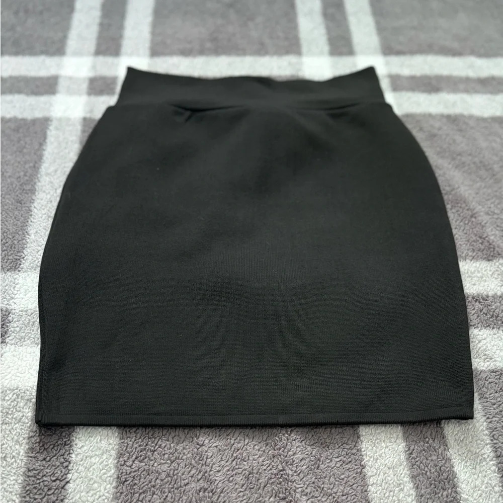 Black Mini‎ Skirt High Waist Fitted Bodycon Knit Casual